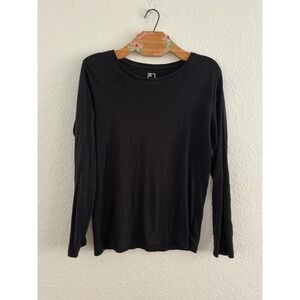 JCP Long Sleeve Tee Size XL Black Crewneck Solid Casual Knit Top